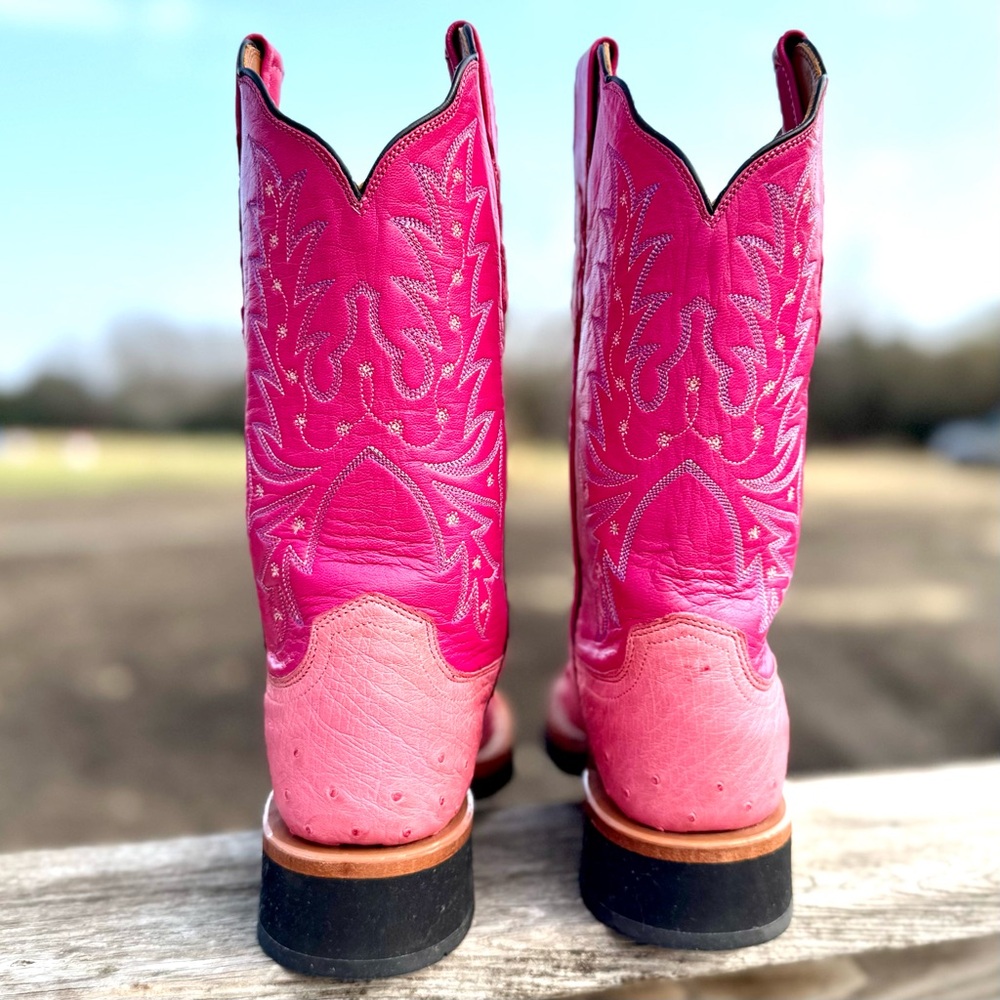 Lucchese Pink Heeled Boots - Picture 3 of 11